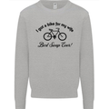 Cycling A Bike for My Wife Cyclist Funny Mens Sweatshirt Jumper Sports Grey