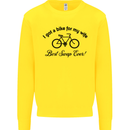 Cycling A Bike for My Wife Cyclist Funny Mens Sweatshirt Jumper Yellow