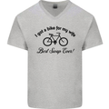 Cycling A Bike for My Wife Cyclist Funny Mens V-Neck Cotton T-Shirt Sports Grey