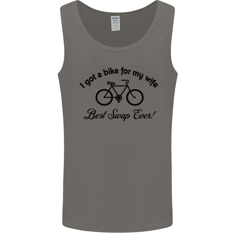 Cycling A Bike for My Wife Cyclist Funny Mens Vest Tank Top Charcoal