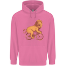 Cycling A Lion Riding a Bicycle Childrens Kids Hoodie Azalea