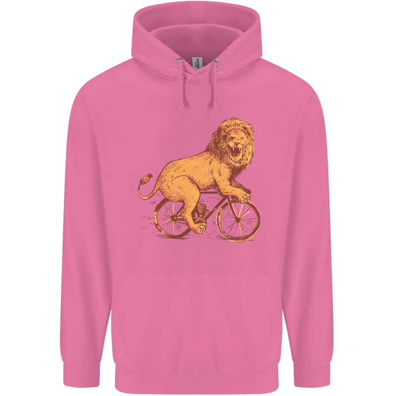 Cycling A Lion Riding a Bicycle Childrens Kids Hoodie Azalea