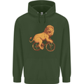 Cycling A Lion Riding a Bicycle Childrens Kids Hoodie Forest Green