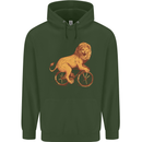 Cycling A Lion Riding a Bicycle Childrens Kids Hoodie Forest Green