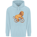 Cycling A Lion Riding a Bicycle Childrens Kids Hoodie Light Blue