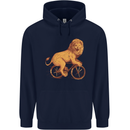 Cycling A Lion Riding a Bicycle Childrens Kids Hoodie Navy Blue