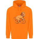 Cycling A Lion Riding a Bicycle Childrens Kids Hoodie Orange