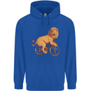 Cycling A Lion Riding a Bicycle Childrens Kids Hoodie Royal Blue