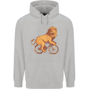 Cycling A Lion Riding a Bicycle Childrens Kids Hoodie Sports Grey