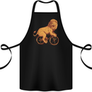 Cycling A Lion Riding a Bicycle Cotton Apron 100% Organic Black