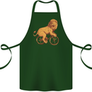 Cycling A Lion Riding a Bicycle Cotton Apron 100% Organic Forest Green