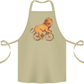 Cycling A Lion Riding a Bicycle Cotton Apron 100% Organic Khaki