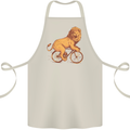 Cycling A Lion Riding a Bicycle Cotton Apron 100% Organic Natural