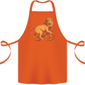 Cycling A Lion Riding a Bicycle Cotton Apron 100% Organic Orange