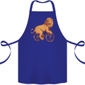 Cycling A Lion Riding a Bicycle Cotton Apron 100% Organic Royal Blue