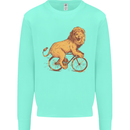 Cycling A Lion Riding a Bicycle Kids Sweatshirt Jumper Peppermint