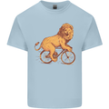 Cycling A Lion Riding a Bicycle Kids T-Shirt Childrens Light Blue