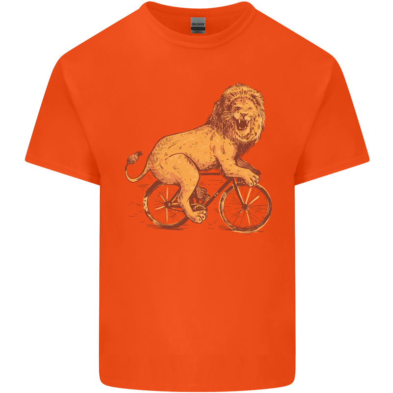 Cycling A Lion Riding a Bicycle Kids T-Shirt Childrens Orange