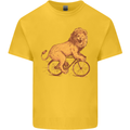 Cycling A Lion Riding a Bicycle Kids T-Shirt Childrens Yellow
