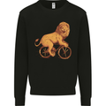 Cycling A Lion Riding a Bicycle Mens Sweatshirt Jumper Black