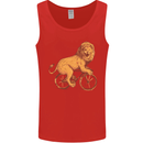 Cycling A Lion Riding a Bicycle Mens Vest Tank Top Red