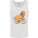 Cycling A Lion Riding a Bicycle Mens Vest Tank Top White