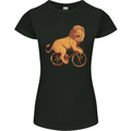 Cycling A Lion Riding a Bicycle Womens Petite Cut T-Shirt Black