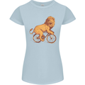 Cycling A Lion Riding a Bicycle Womens Petite Cut T-Shirt Light Blue