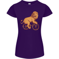 Cycling A Lion Riding a Bicycle Womens Petite Cut T-Shirt Purple