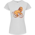 Cycling A Lion Riding a Bicycle Womens Petite Cut T-Shirt White