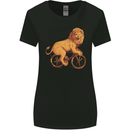 Cycling A Lion Riding a Bicycle Womens Wider Cut T-Shirt Black
