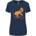 Cycling A Lion Riding a Bicycle Womens Wider Cut T-Shirt Navy Blue