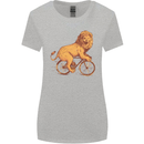Cycling A Lion Riding a Bicycle Womens Wider Cut T-Shirt Sports Grey