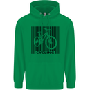 Cycling Barcode Cyclist Bicycle Childrens Kids Hoodie Irish Green