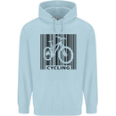 Cycling Barcode Cyclist Bicycle Childrens Kids Hoodie Light Blue