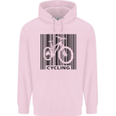 Cycling Barcode Cyclist Bicycle Childrens Kids Hoodie Light Pink
