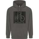 Cycling Barcode Cyclist Bicycle Childrens Kids Hoodie Storm Grey