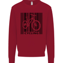 Cycling Barcode Cyclist Bicycle Kids Sweatshirt Jumper Red