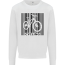 Cycling Barcode Cyclist Bicycle Kids Sweatshirt Jumper White
