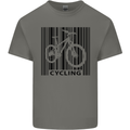 Cycling Barcode Cyclist Bicycle Kids T-Shirt Childrens Charcoal