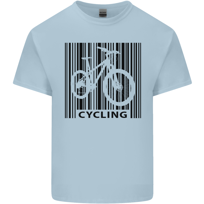 Cycling Barcode Cyclist Bicycle Kids T-Shirt Childrens Light Blue