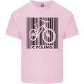 Cycling Barcode Cyclist Bicycle Kids T-Shirt Childrens Light Pink
