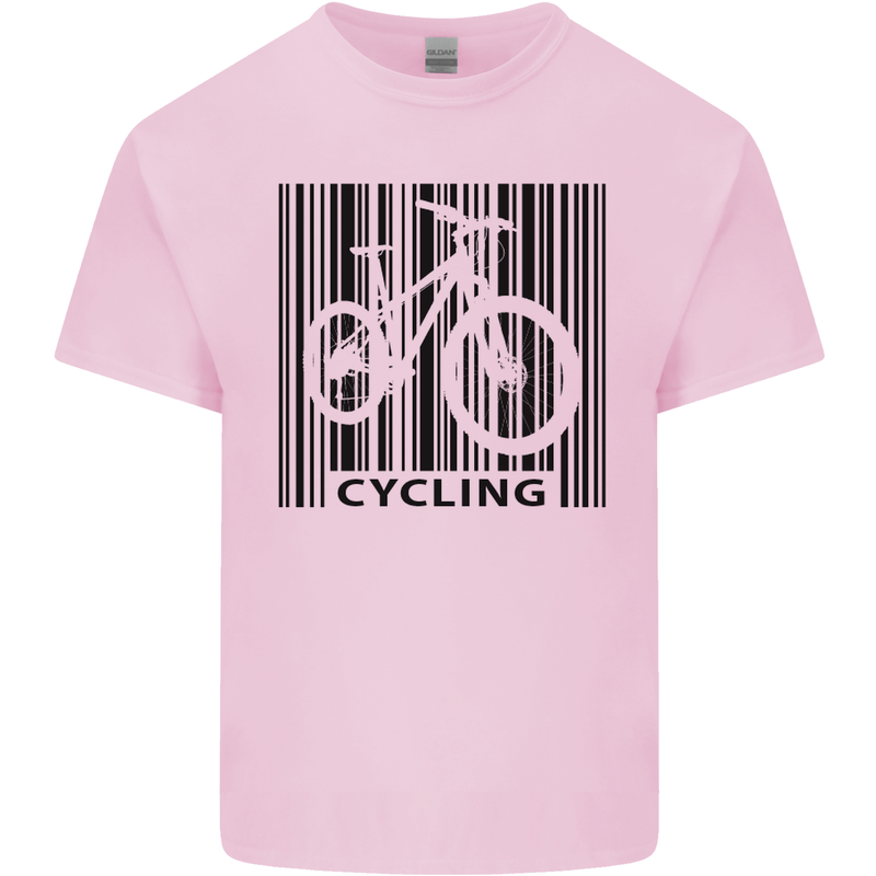 Cycling Barcode Cyclist Bicycle Kids T-Shirt Childrens Light Pink
