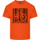 Cycling Barcode Cyclist Bicycle Kids T-Shirt Childrens Orange