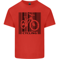 Cycling Barcode Cyclist Bicycle Kids T-Shirt Childrens Red