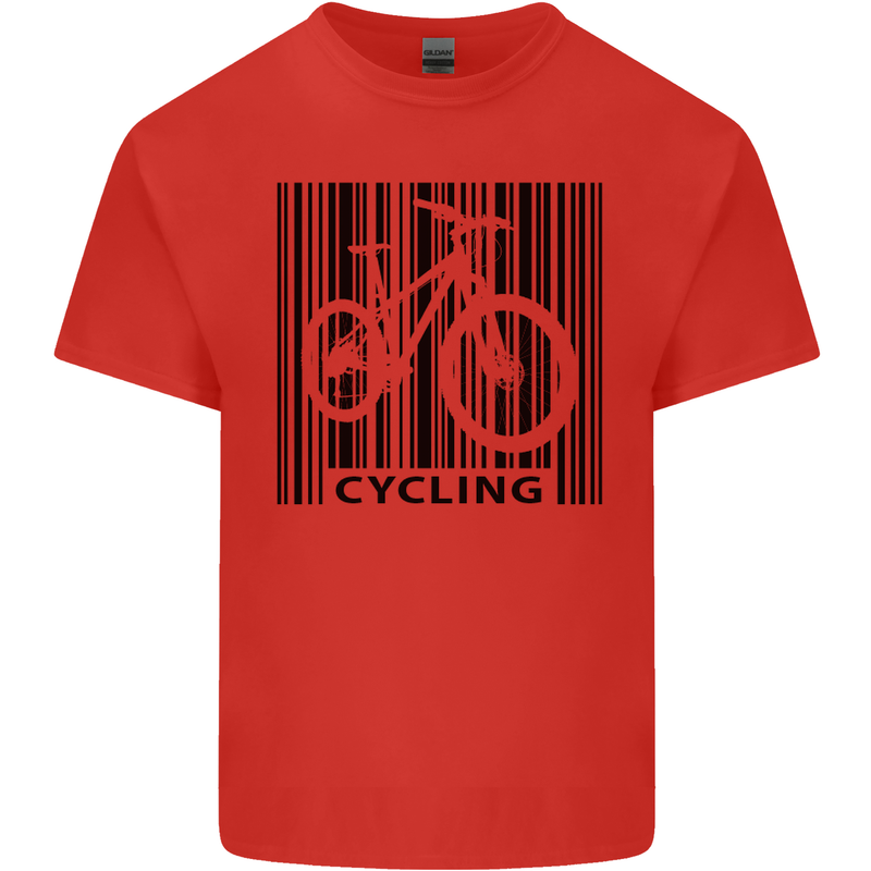Cycling Barcode Cyclist Bicycle Kids T-Shirt Childrens Red