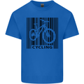 Cycling Barcode Cyclist Bicycle Kids T-Shirt Childrens Royal Blue