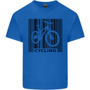 Cycling Barcode Cyclist Bicycle Kids T-Shirt Childrens Royal Blue