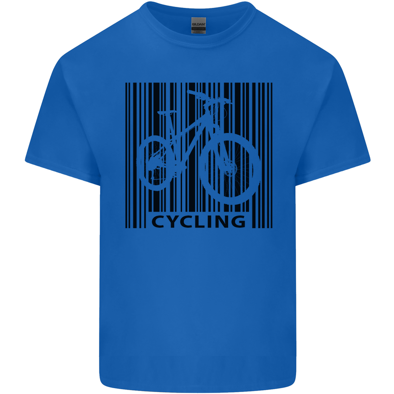 Cycling Barcode Cyclist Bicycle Kids T-Shirt Childrens Royal Blue