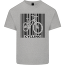 Cycling Barcode Cyclist Bicycle Kids T-Shirt Childrens Sports Grey